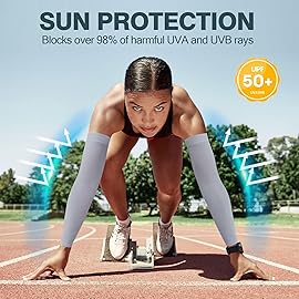 Rescoto 2 Pairs UV Protection Cooling Arm Sleeves Compression Sun Sleeves for Men Women Youth, Tattoo Cover Up, UPF 50