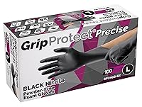 Vista 13 de GripProtect® Guantes de Nitrilo Negro Precisos, Examen, 4 Mil, Alimentos, Hogar, Limpieza, Médico/Dental, Tatuaje (Pequeño, 1,000)