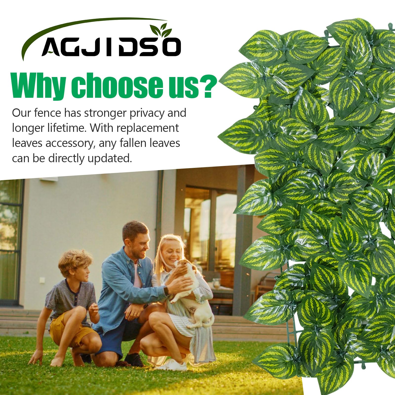 Artificial Ivy Fence Screening, 3m x 1m Artificial Hedge Roll, Privacy Fence Screen Artificial Hedge Screening for Garden, Balcony, Outdoor, 100PCS Zip Ties - 4
