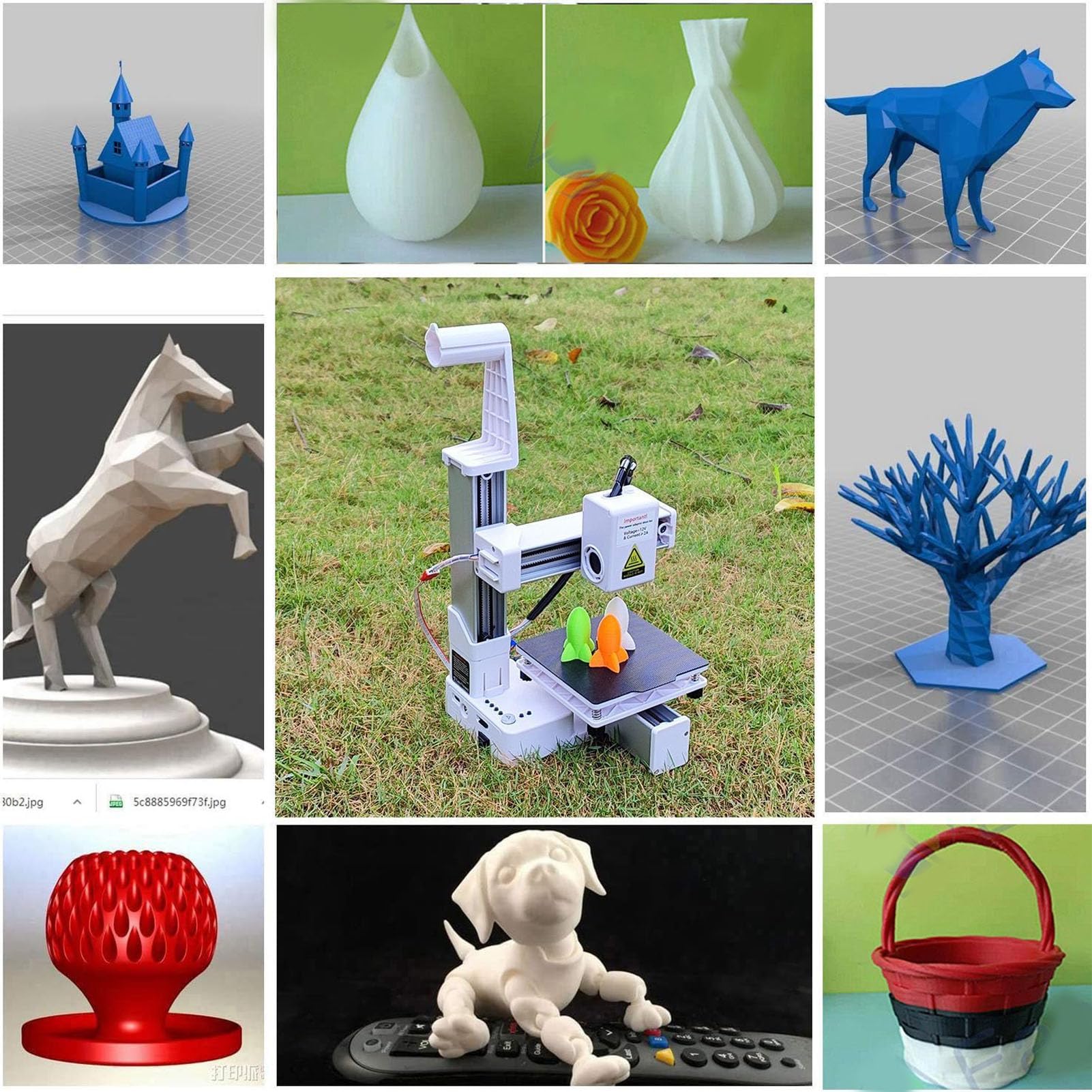 Mini Compact 3D -Drucker für Anfängerstudenten und Hobbyisten Unterstützt Pla TPU -Filament 0, 4 Mm Düse (EU-Stecker)