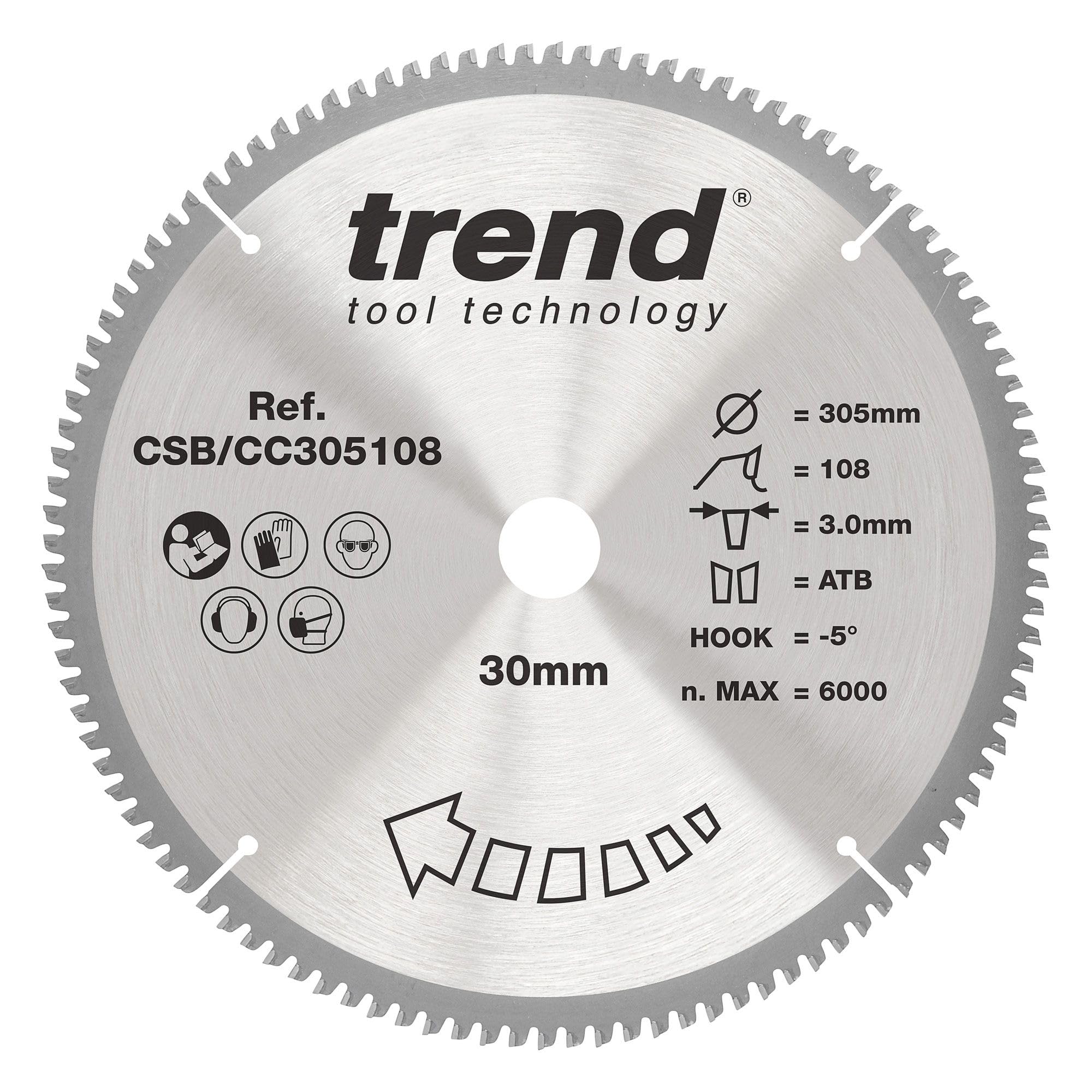 TREND CSB/CC305108 305MM X 30MM 108T TCT CROSSCUT SAW BLADE DEWALT MAKITA ETC