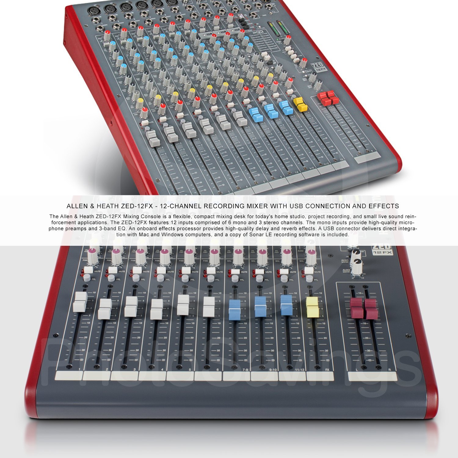 Amazon.com: Allen & Heath ZED-12FX Mezclador de grabación de 12