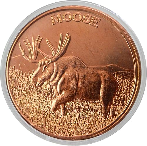 Miniatura 8 de White Tail Deer Moneda de lingotes redondos de cobre .999 puro de 1 oz en cápsula - COA por Heavenly Metals