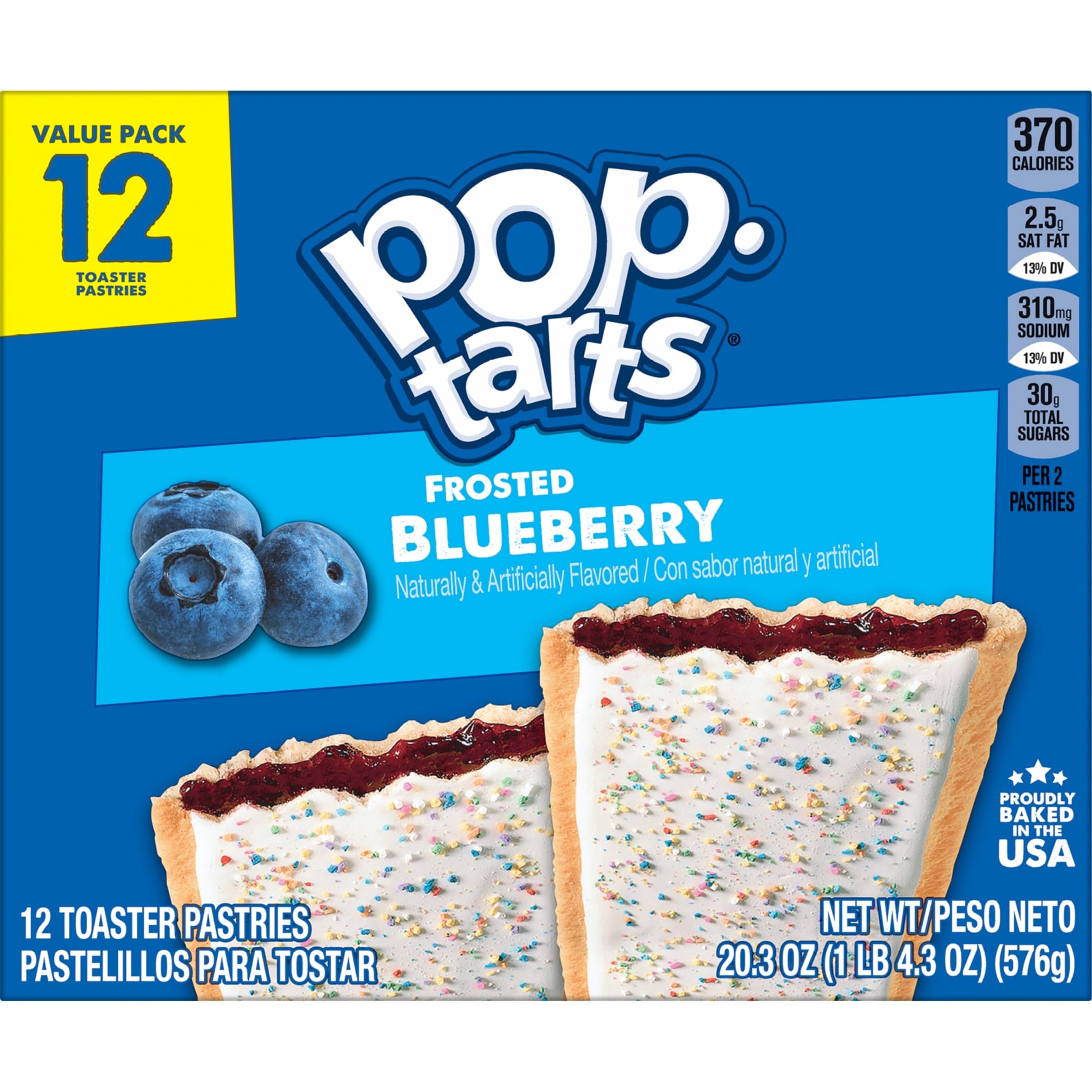 Kellogg's Pop-Tarts Lot de 12 grille-pain Myrtille givrée