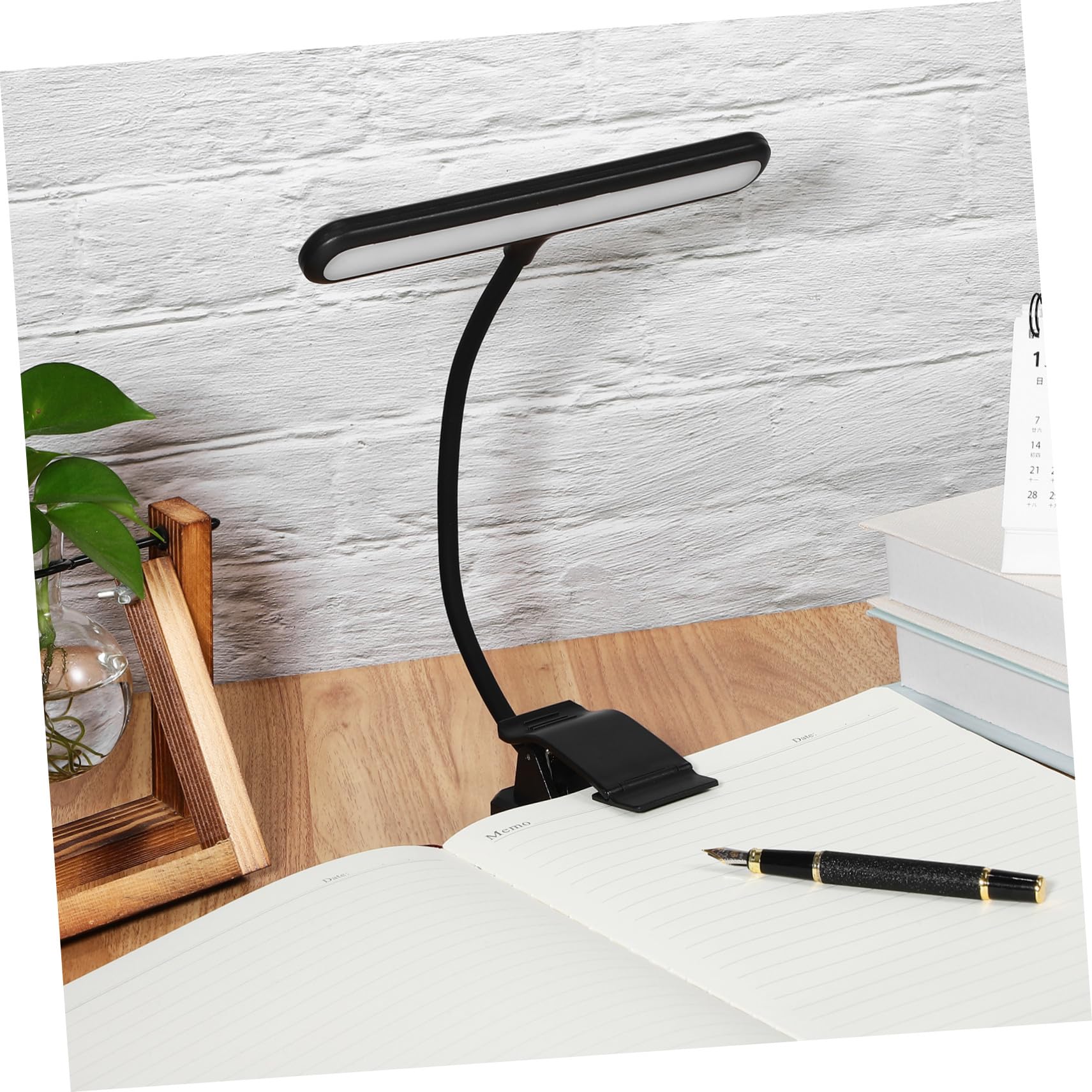 Lámpara de Lectura LED Recargable Clip Fuerte, Luz para Piano Vertical 6 Niveles de Brillo Ajustable, Batería Integrada, Cuello Flexible para Uso en Atril y Partituras Musicales