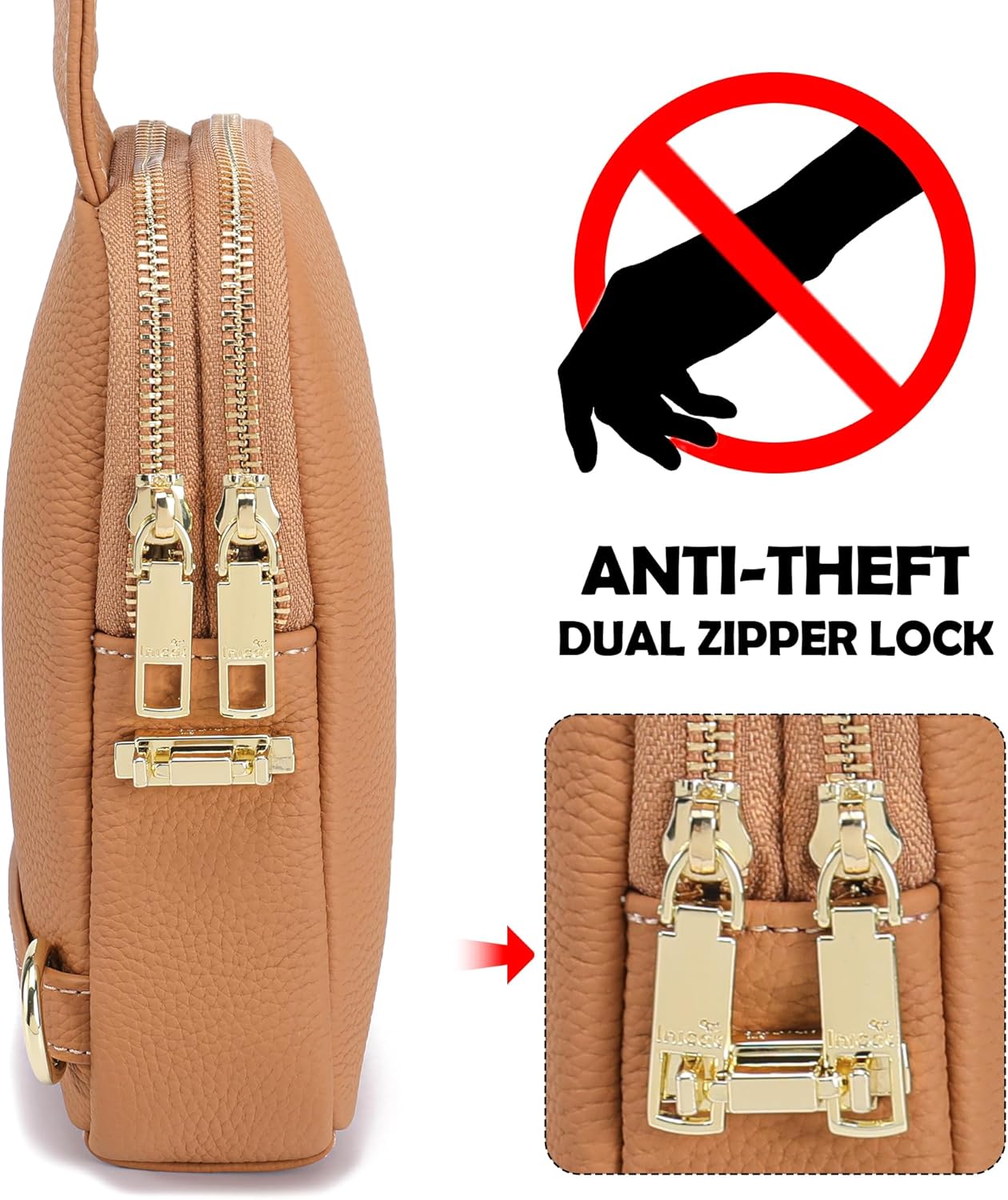 INICAT Leather Small Sling Bag Travel Crossbody Bags Women Gifts Cross Body Purses for Woman - Image 3