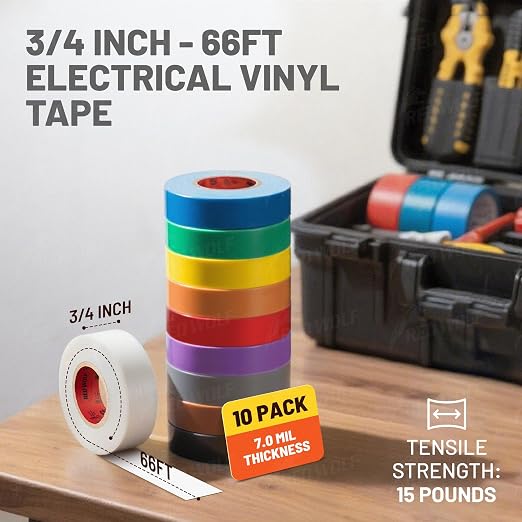 Cinta Aisladora Roja Multicolor Pack x10 3/4"x66ft PVC miniatura 8