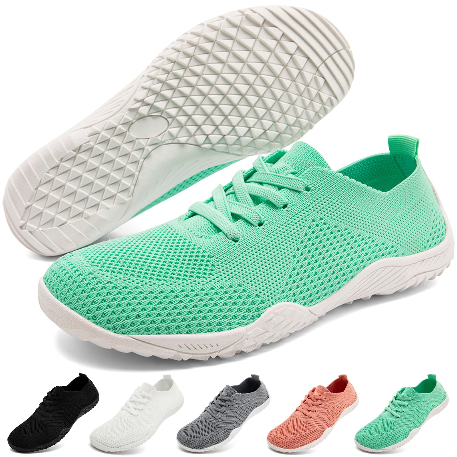 RJYWGS Barfuss Schuhe Damen Barfuß Loafer Laufschuhe Hallenschuhe Turnschuhe Sportschuhe Sneaker Gum Bequeme Soft Leicht Zero-Drop Solhe Atmungsaktiv Slipper Trail Fitness