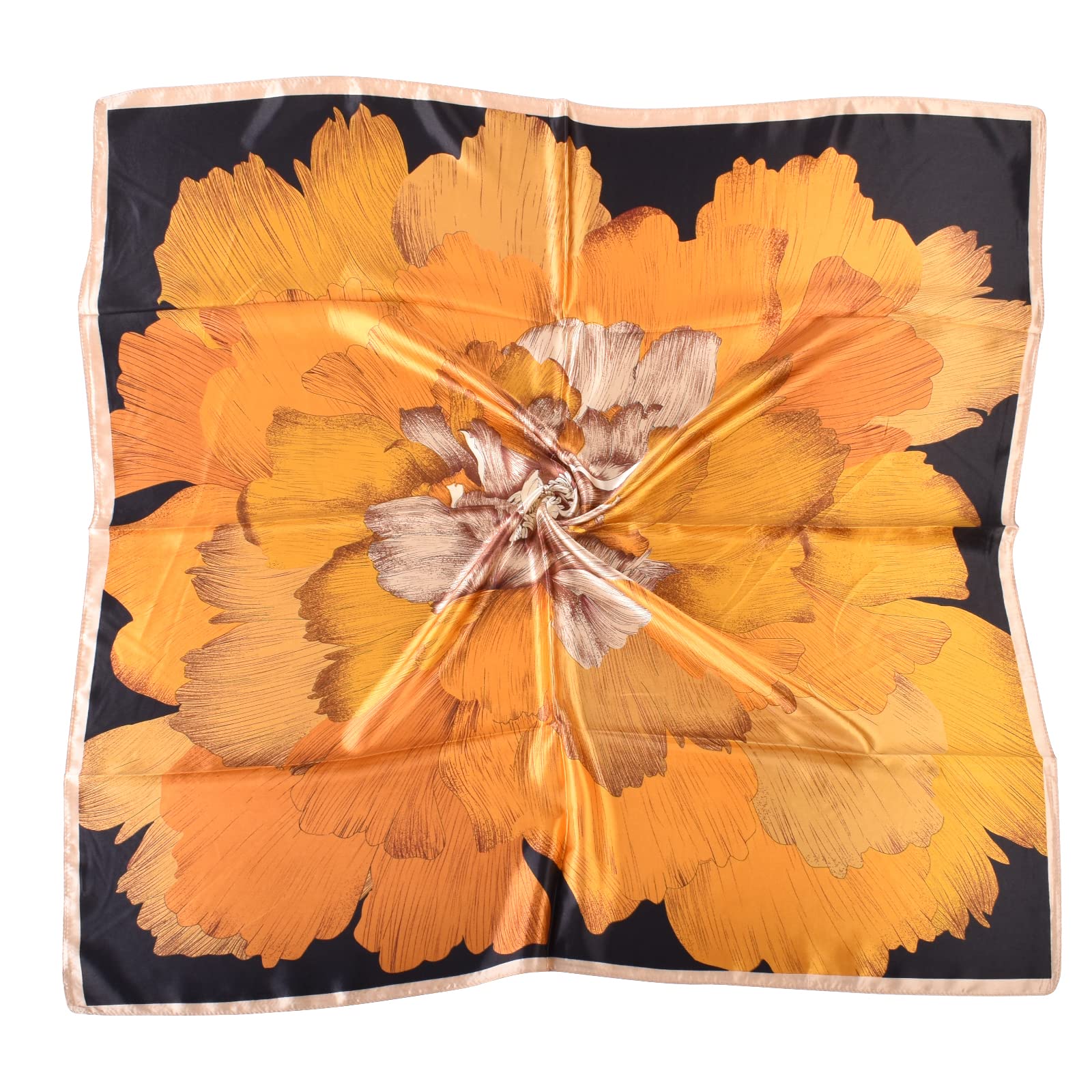 EIysee 35 x 35 Women's Fashion Pattern Large Square Silk Like Hair Scarf Head Sleeping Wrap Satin Neck Bandana for Gift…