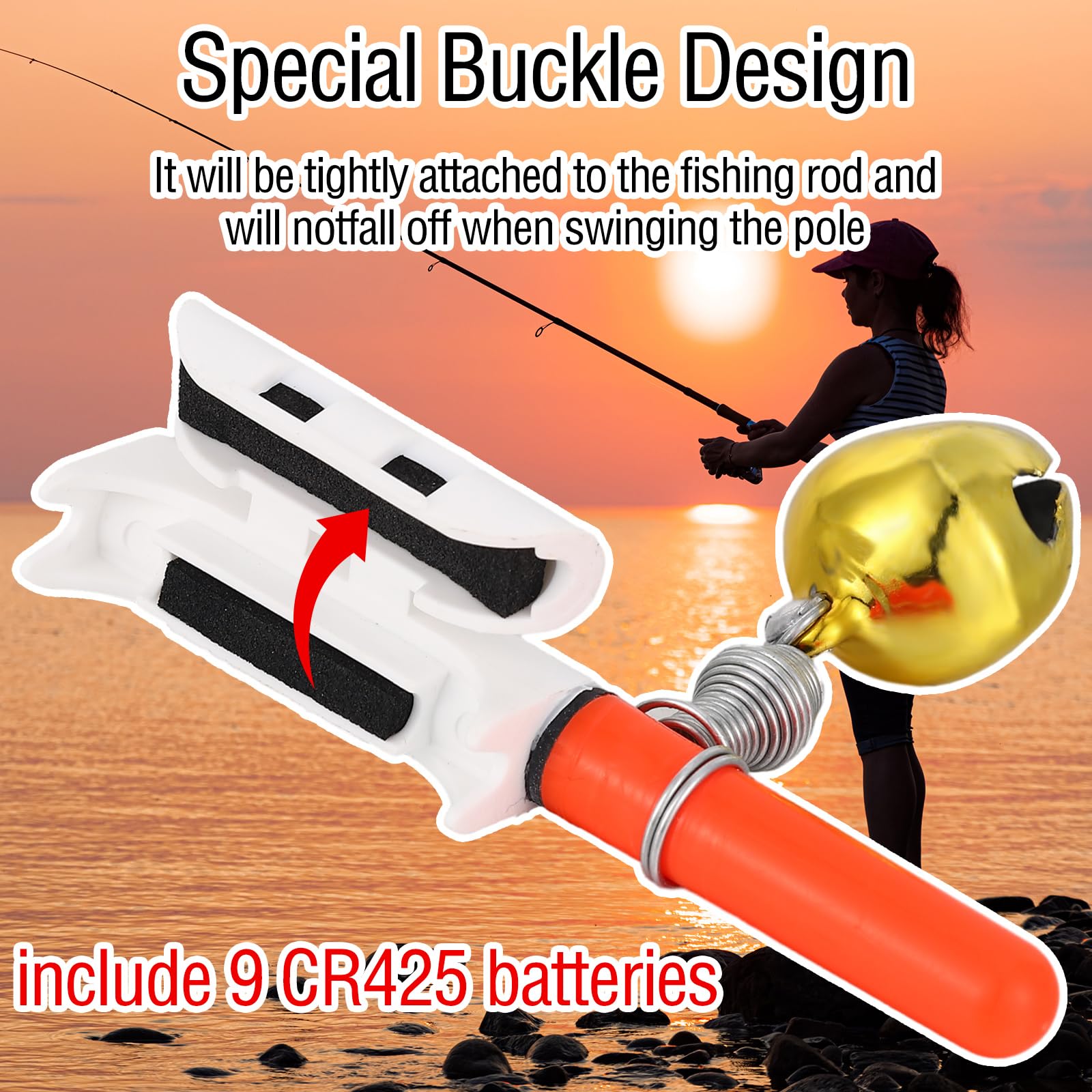 Retisee 9 Pcs 2.5 Inch Fishing Glow Sticks LED Fishing Pole Light Night Fish Strike Alert Glow Stick Bite Alarm Night Fish Rod Waterproof Luminous Rod(Red, Green,Bell Style) : Sports &