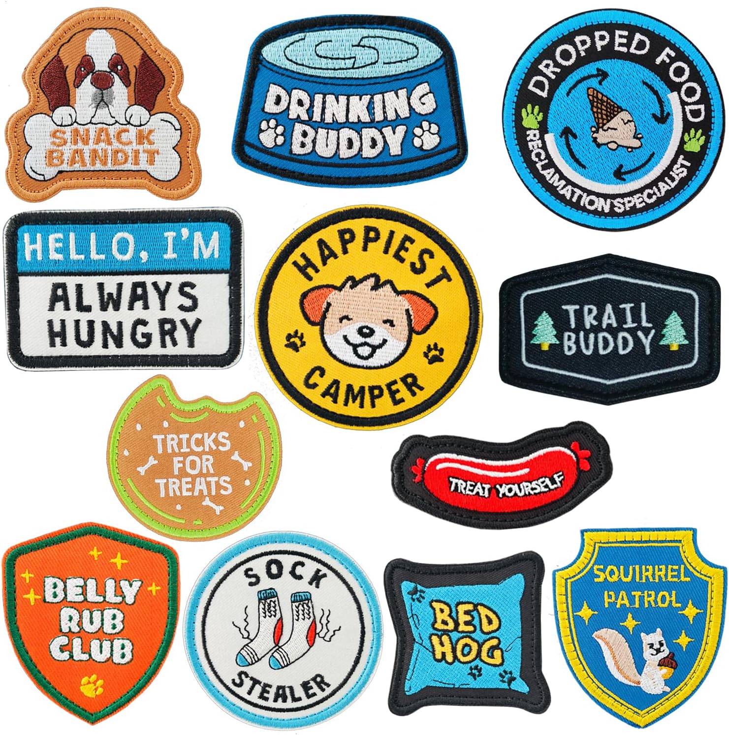 20 Pieces Random Funny Patches, Hook and Loop Humorous Funny Embroidered Meme Morale Patch, DIY Applique Accessories for Backpacks, Dog Harnesses, Army Vests, Hats, Helmets