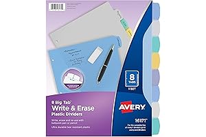 Avery® Durable Write-On Plastic Dividers for School