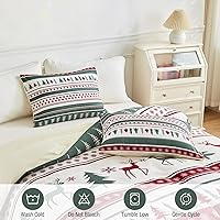 Vista 8 de Lekesky Funda de edredón tamaño Queen, juego de ropa de cama reversible de 3 piezas con cierre de cremallera y lazos en las esquinas