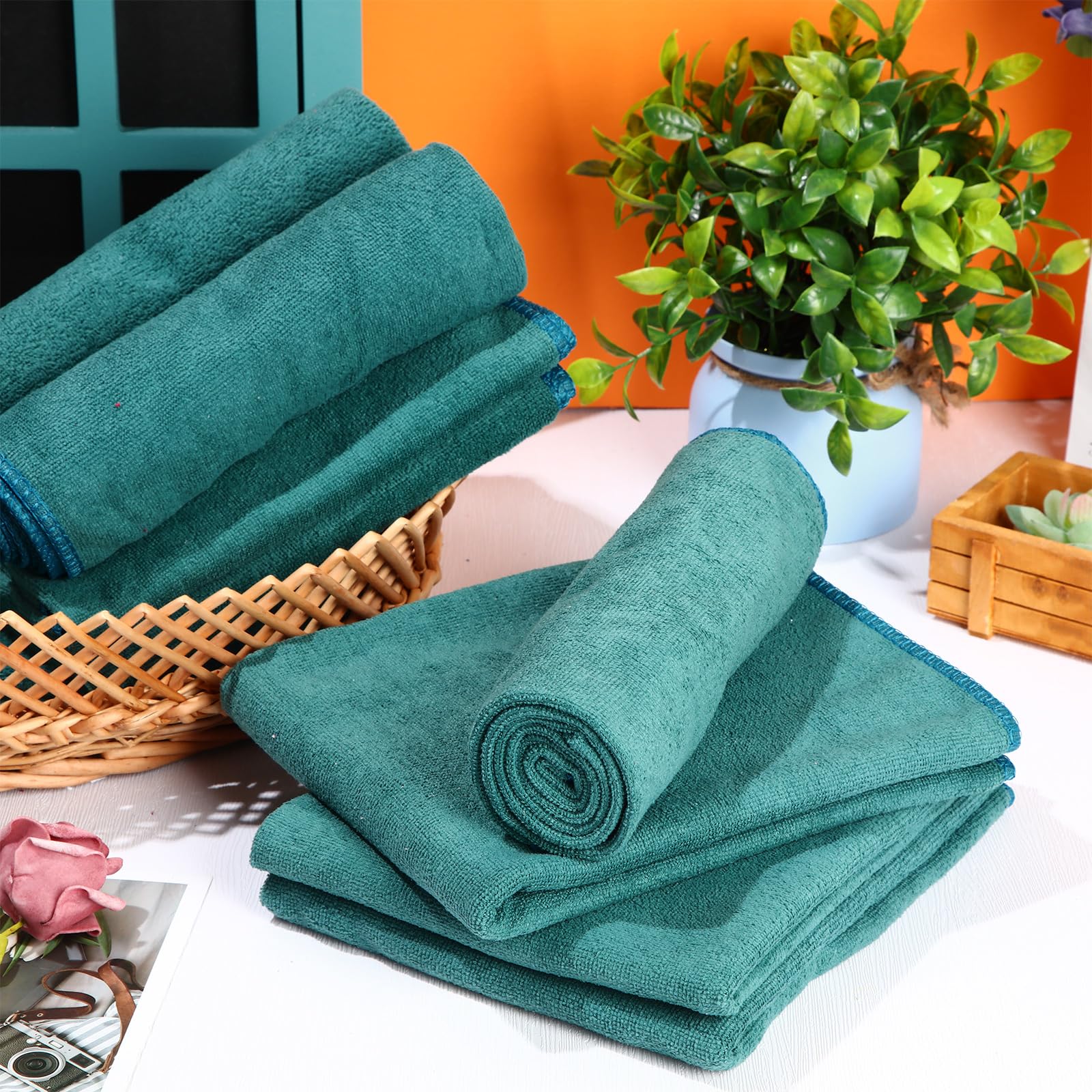 Newwiee Paquete de 72 toallas a prueba de lejía a granel para cabello de salón de belleza, toallas de microfibra de 18 x 30 pulgadas, toallas de mano para secado de cabello, gimnasio, baño, spa