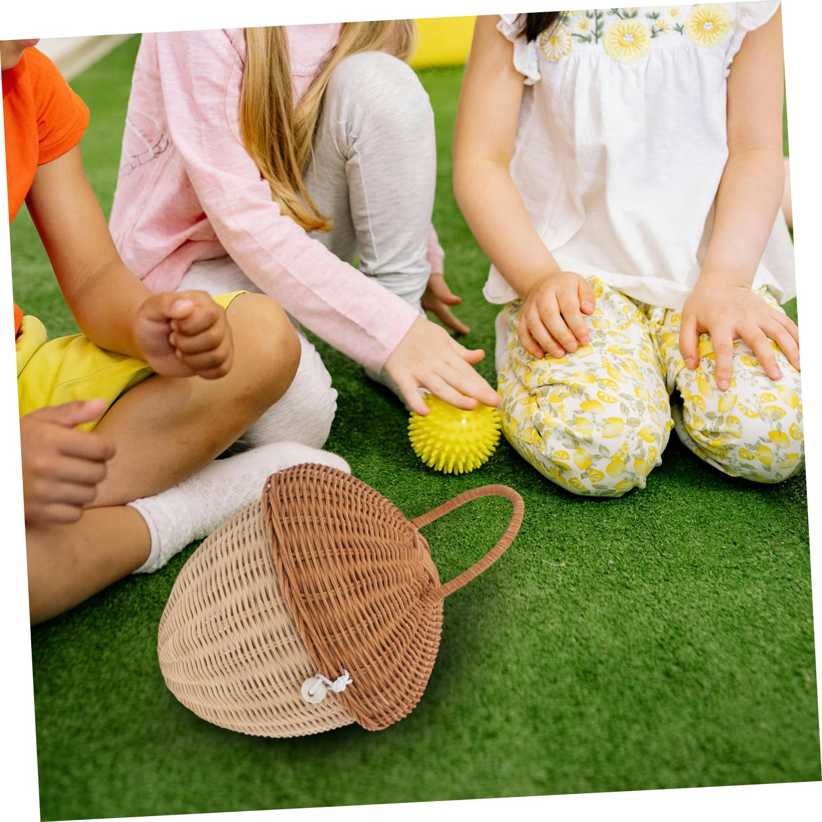 Alipis Cestino Per Giocattoli Per Bambini in Rattan Sintetico Intrecciato Fatto A Mano Cestino Per Animali Per Bambini Contenitore Naturale Con Coperchio