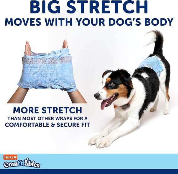 Hartz Comfitables Disposable Male Dog Wraps with Stretchy Waistband, Small 40 Count