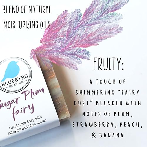 Miniatura 65 de Bluebyrd Soap Co. Angel Wings - Barra de jabón para niños, barras de jabón corporales naturales hechas a mano para adolescentes, aceite de coco