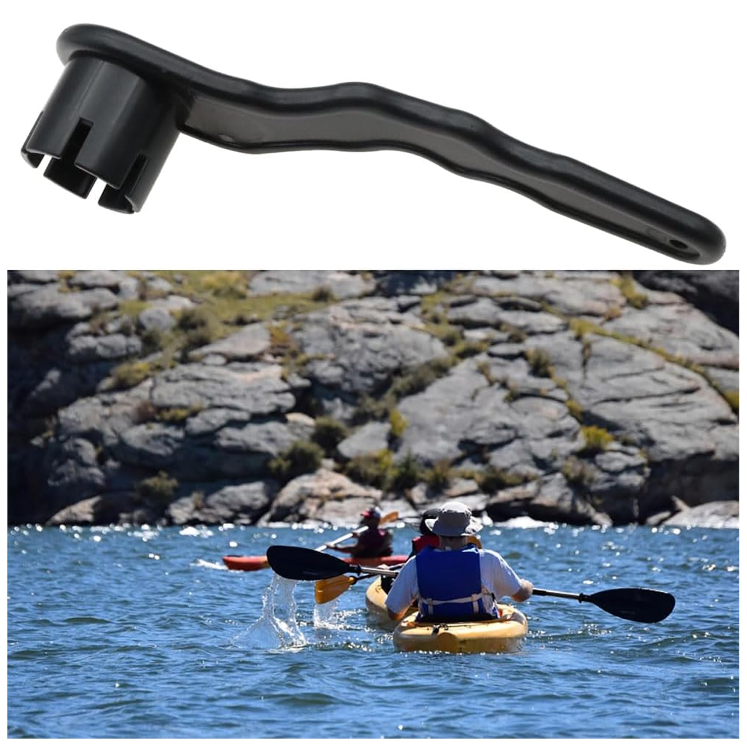 Chiave Valvola Aria Kayak in Plastica Grigia Scanalature Strumento Riparazione per Barche Gonfiabili Canoe SUP Paddleboard
