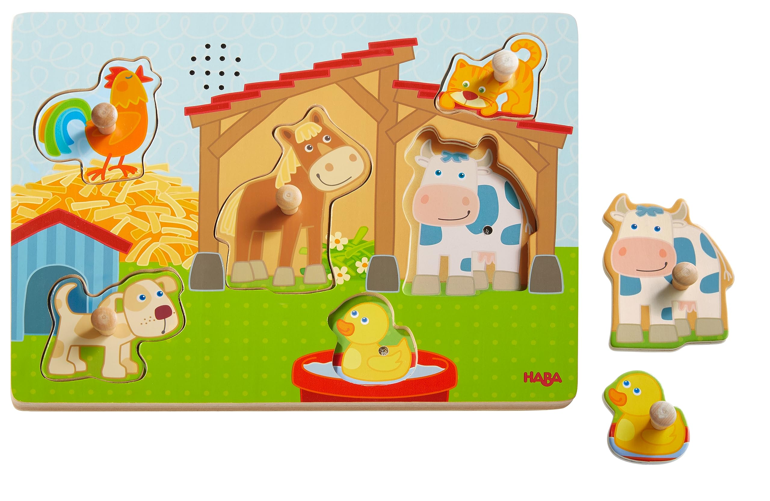 HABA 303179 - Puzzle de Agarrar con Sonido En la Granja. Más 2 años