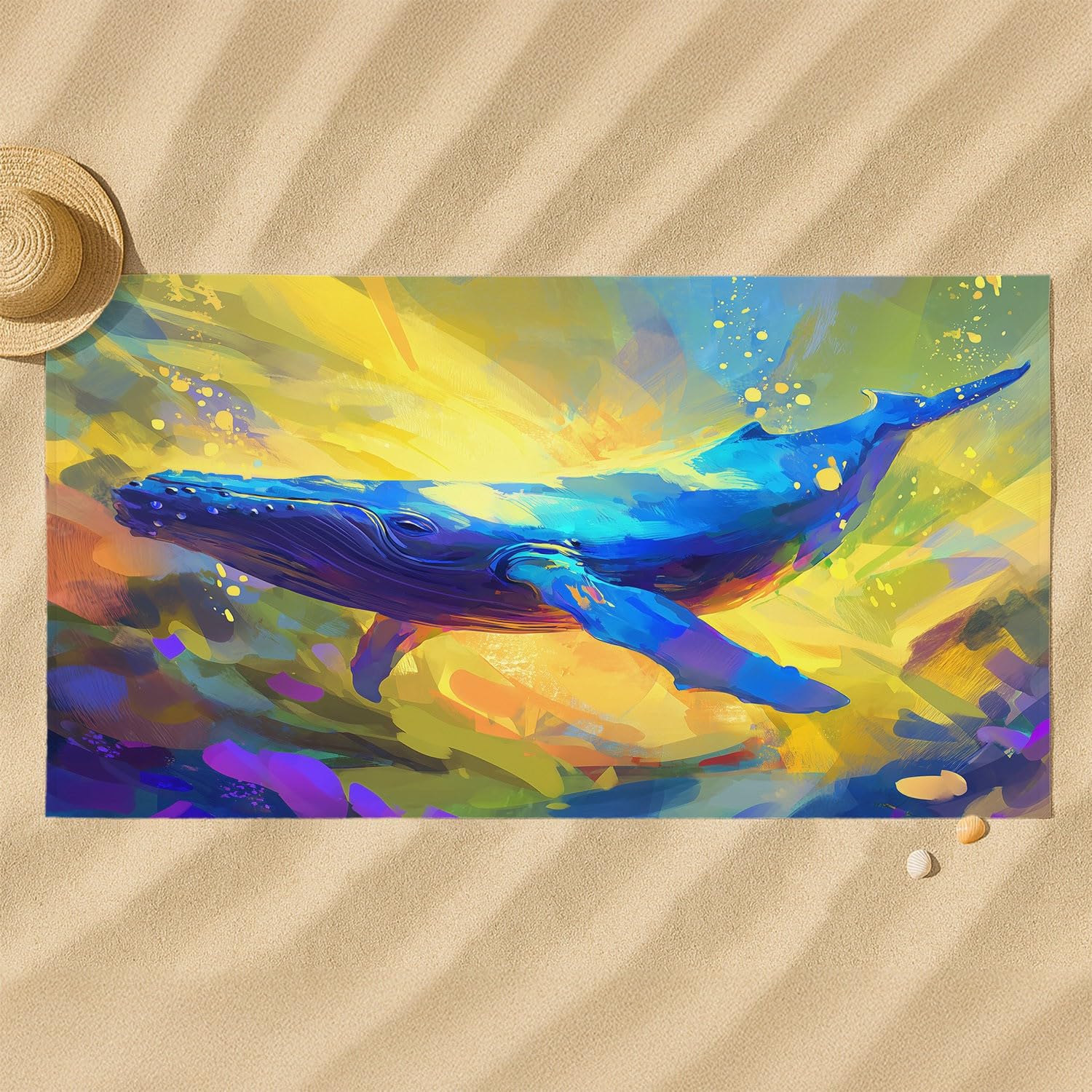 Générique Telo mare anti sabbia ad asciugatura rapida, 200 cm x 100 cm, moderno, allegro, asciugamano da spiaggia in microfibra, energia divertente, luminoso, arancione, veloce e assorbente, super