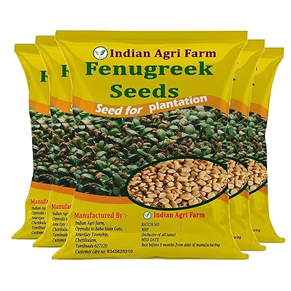 Iagrifarm Fenugreek (Methi) Cultivation Seeds - 5 Kg - for Green Leaves/Seed Production for Outdoor & Indoor Cultivation.