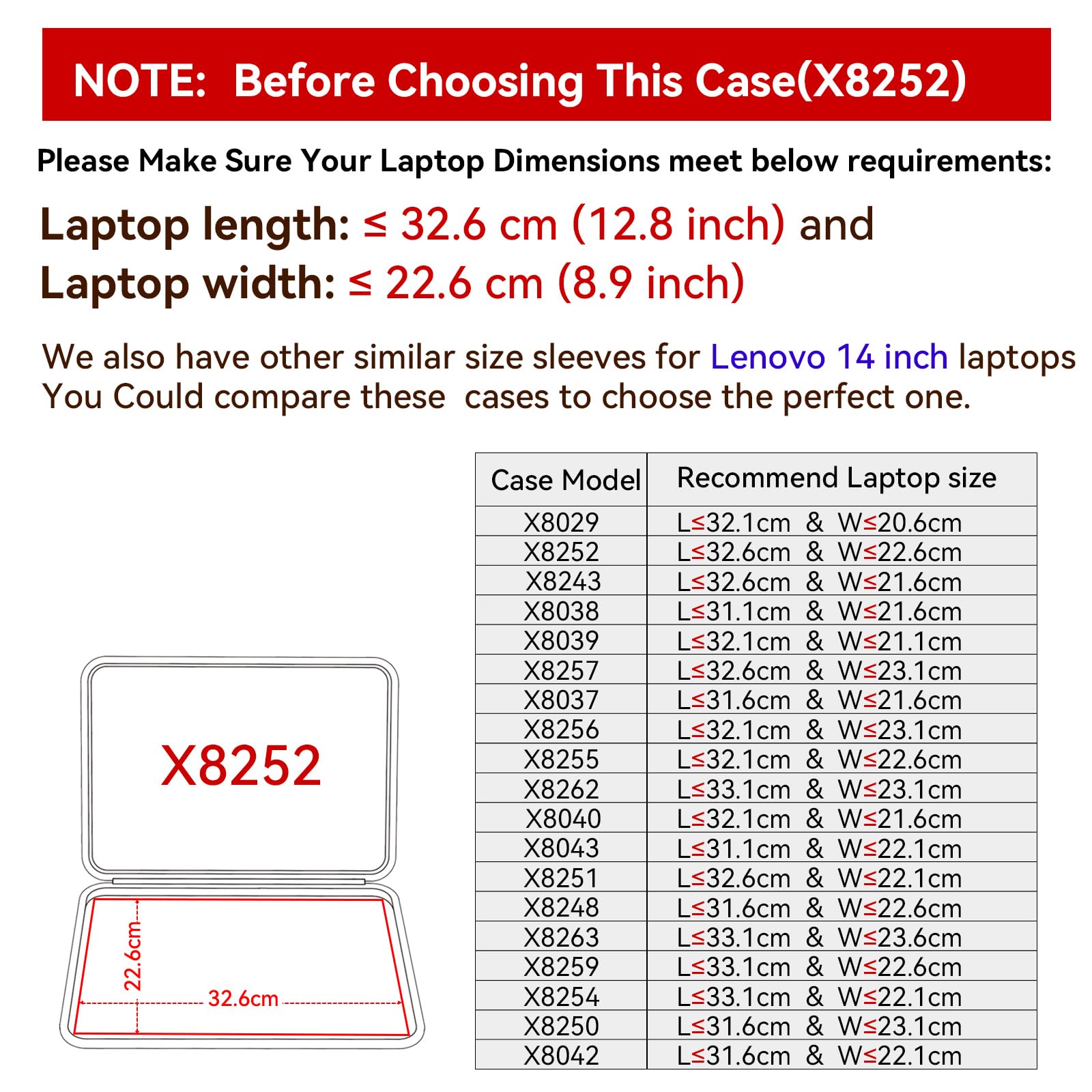 Smatree Custodia protettiva rigida in EVA compatibile con laptop Lenovo Yoga Slim 7 Gen 8 da 14 pollici, per Lenovo 14e Chromebook Gen 2 da 14 pollici borsa sottile e antiurto per notebook (X8252)