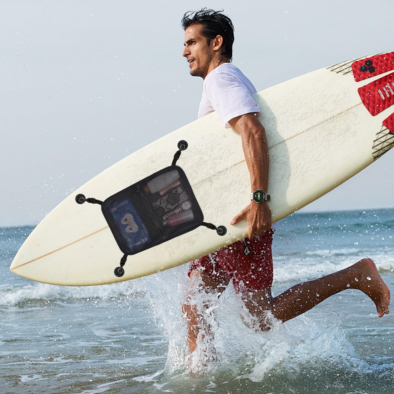 Aufbewahrungstasche Für Surfboard, Deck Tasche Mit Reißverschluss, Mesh Design Mit Großer Kapazität, Ideal Für Surfen SUP Kajak Outdoor Zubehör