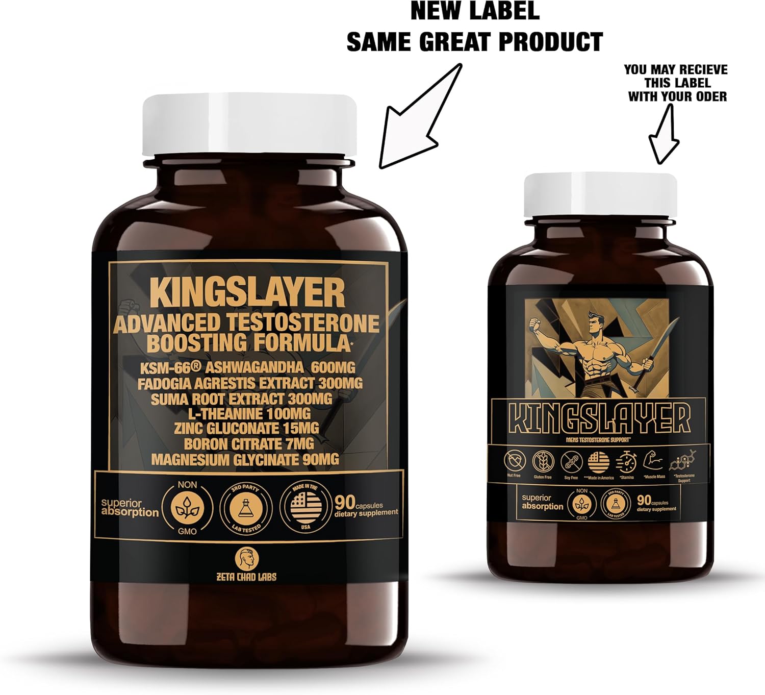 Kingslayer: 7-in-1 Testosterone Booster for Men w/KSM-66, Fadogia, Suma Root, L-Theanine, Zinc, Boron, Magnesium – Muscle, Energy, Libido & Focus - Image 9