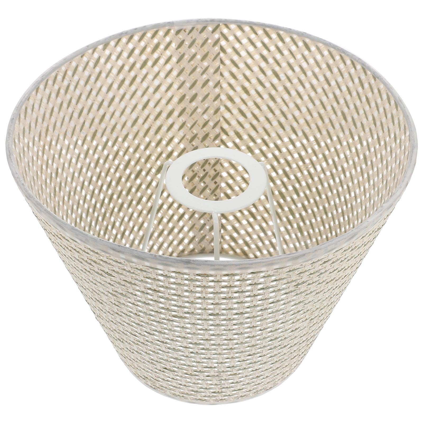 1 Stück Lampenschirm aus Kunstrattan in Beige für Schreibtischlampe