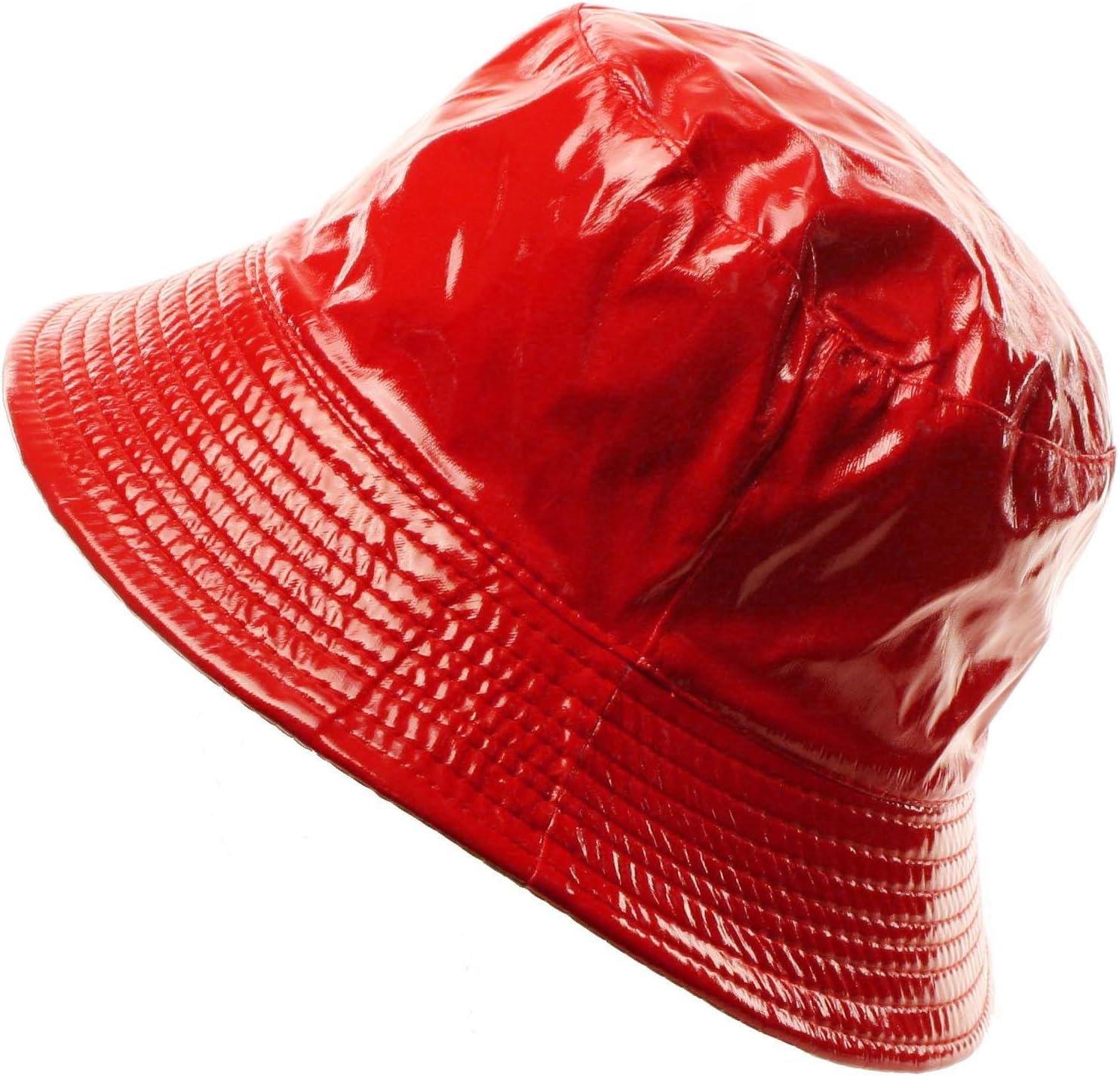 Ladies Girls Rain Resistant Bell Bucket Foldable Travel Cap Hat Cap Red 56cm
