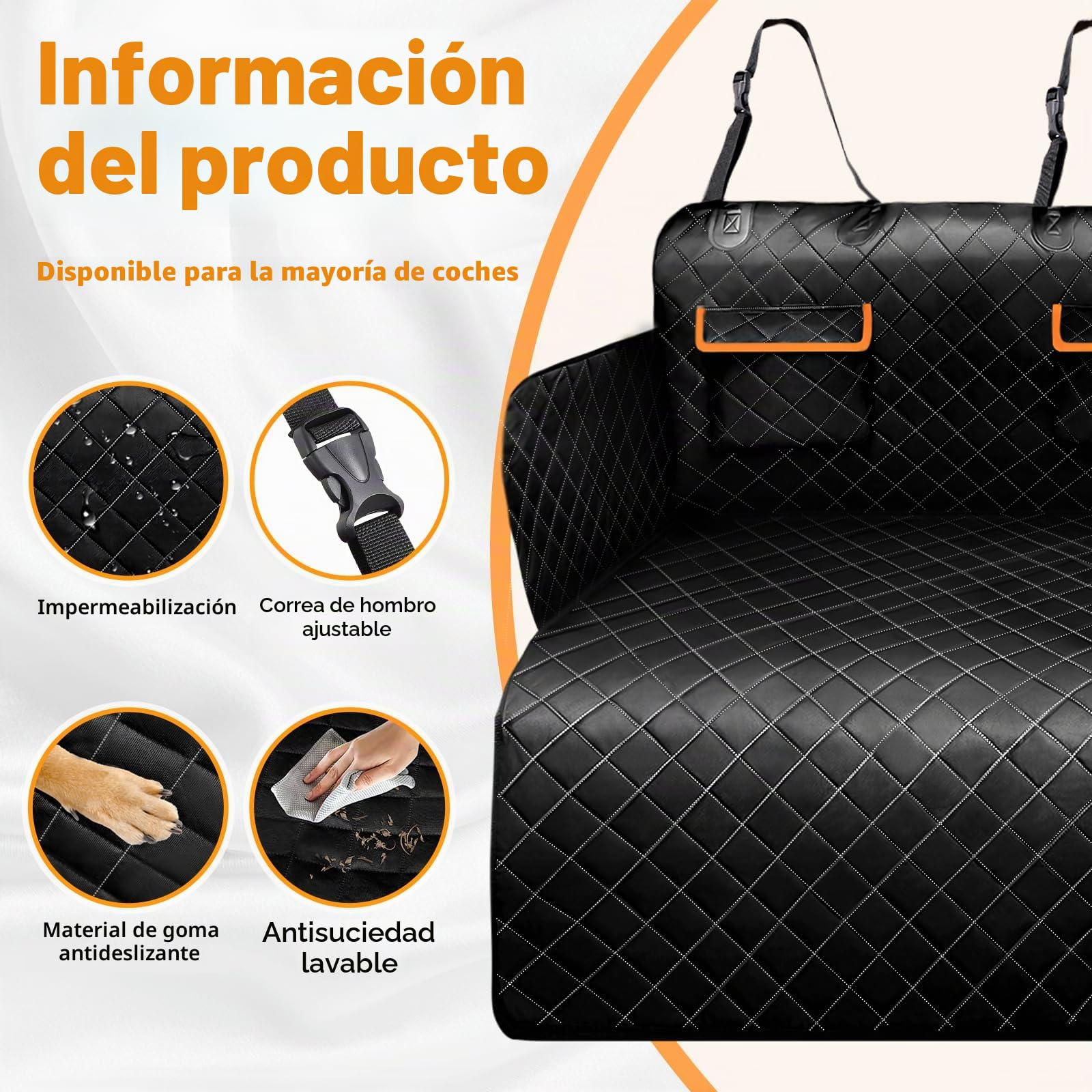DATEFUN Funda Maletero Coche Perros - Universal Protector con Dos Bolsas de Almacenamiento - Impermeable & Antideslizante Adecuado para Autos Pequeños y Medianos