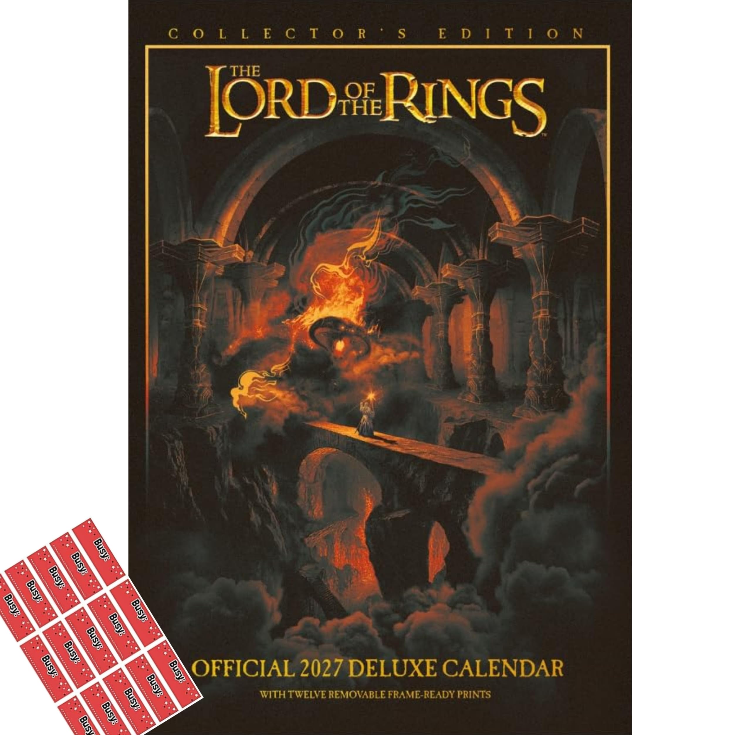 The Lord Of The Rings 2027 A3 Deluxe Calendar With FREE Organising stickers