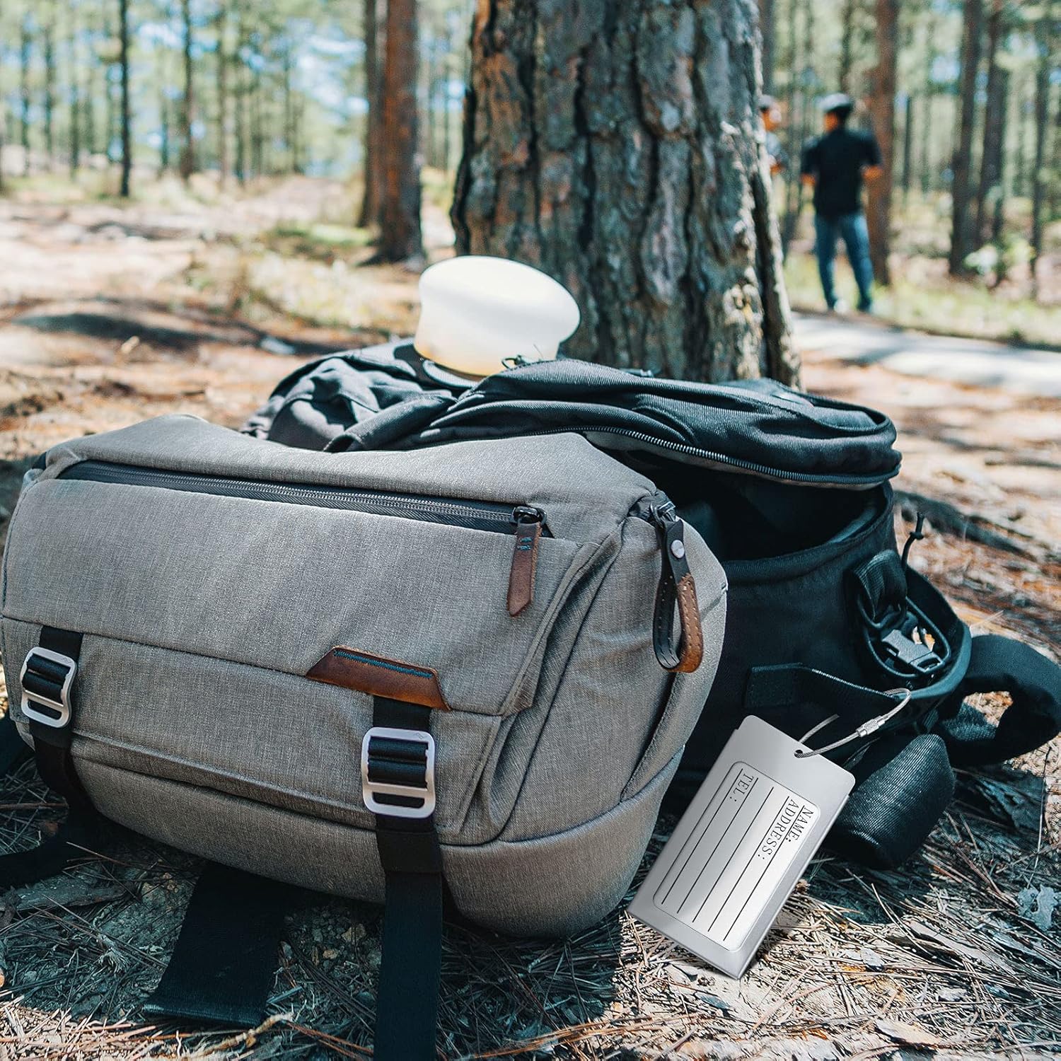 8 Pieces Luggage Tags Business Card Holder Aluminium Metal Travel ID Bag Tag for Travel Luggage Baggage Identifier - Image 6