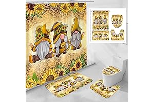 Rustic Decor Ensemble: Sunflower Gnomes Bathroom Set Beautifies Your Haven