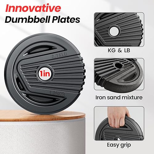 Miniatura 3 de FITPLAM Adjustable dumbbell set, 20355570lbs Free Weights set with upgraded nut, 4 in 1 Weight Set Used as Kettlebells, Barbell, Push up Stand,