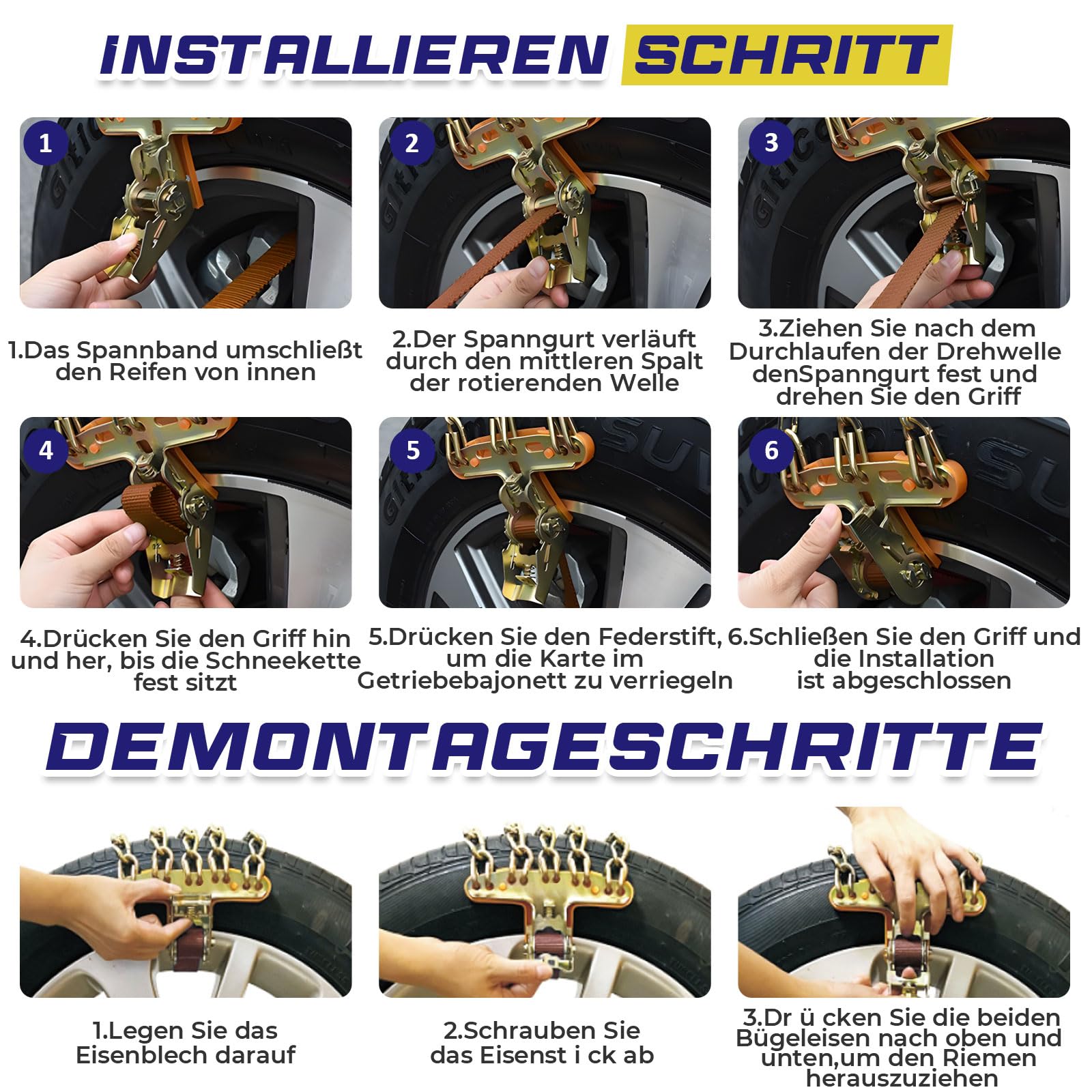 8 Stück Universal Schneeketten, Metall Auto Schneeketten Winter Auto Zubehör, Snow Chain für LKW