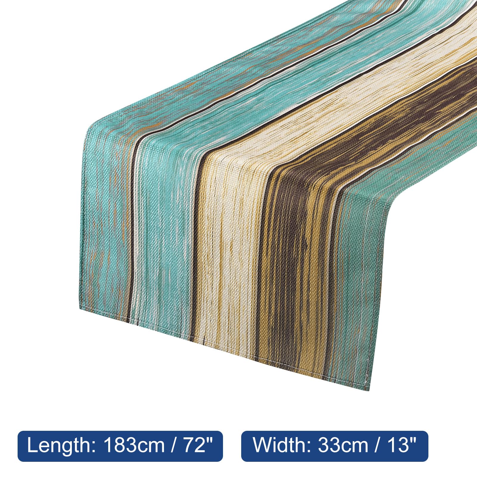 uxcell Table Runner 72" x 13", Retro Cotton Linen Table Runner, Green & Grey, Emerald/Green/Khaki/Yellow/Light Green - Image 2