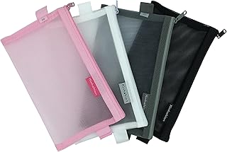Zipper Pouch, 4 PCS, Mesh Zipper Bags Clear Zipper Pouch Small Organizer Bag Zipper Folder Bag Cosmetic Bags Travel Storage Bags, Size: 7.8"Ã—4.8", 4 Bags/Package, Colour Random