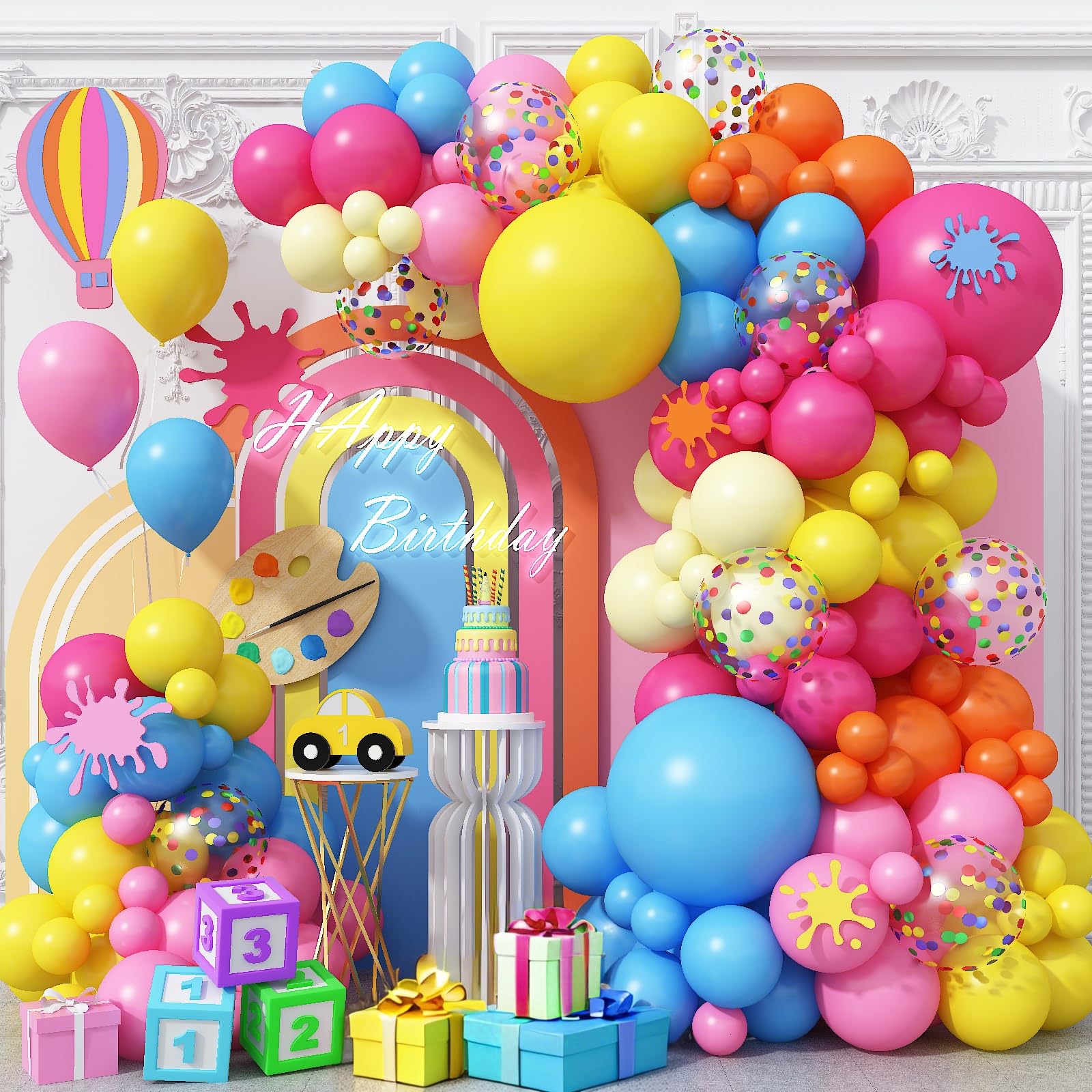 Rainbow Balloon Arch Kit 126Pcs Colorful Balloons Garland Multicolor Assorted Primary Color Pride Birthday Party Balloons for Kids Carnival Circus