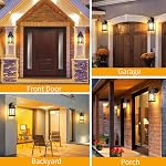 YSN Outdoor Wall Light 2 Pack, Black Outdoor Light Fixtures Wall Mount, Waterproof Porch Lights Exterior Sconce, Outside Lights for House Garage Yard Front Door