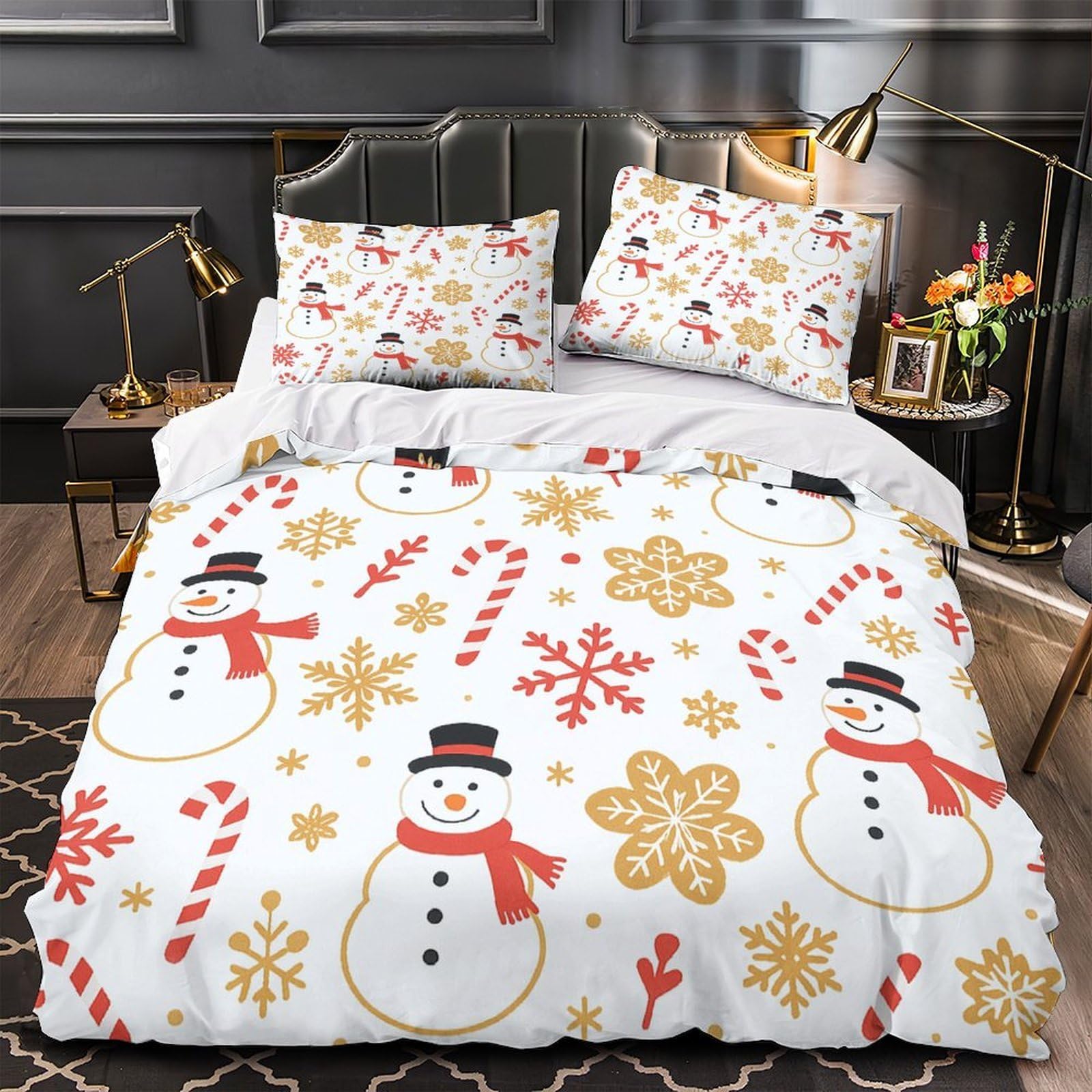 Housse de couette Noël 200x200 microfibre zippée pour en finir avec la couette qui glisse