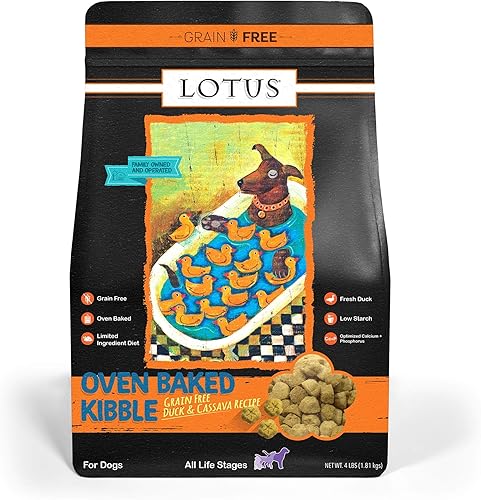 Lotus Alimento seco para perros, 4 libras, pato y batata