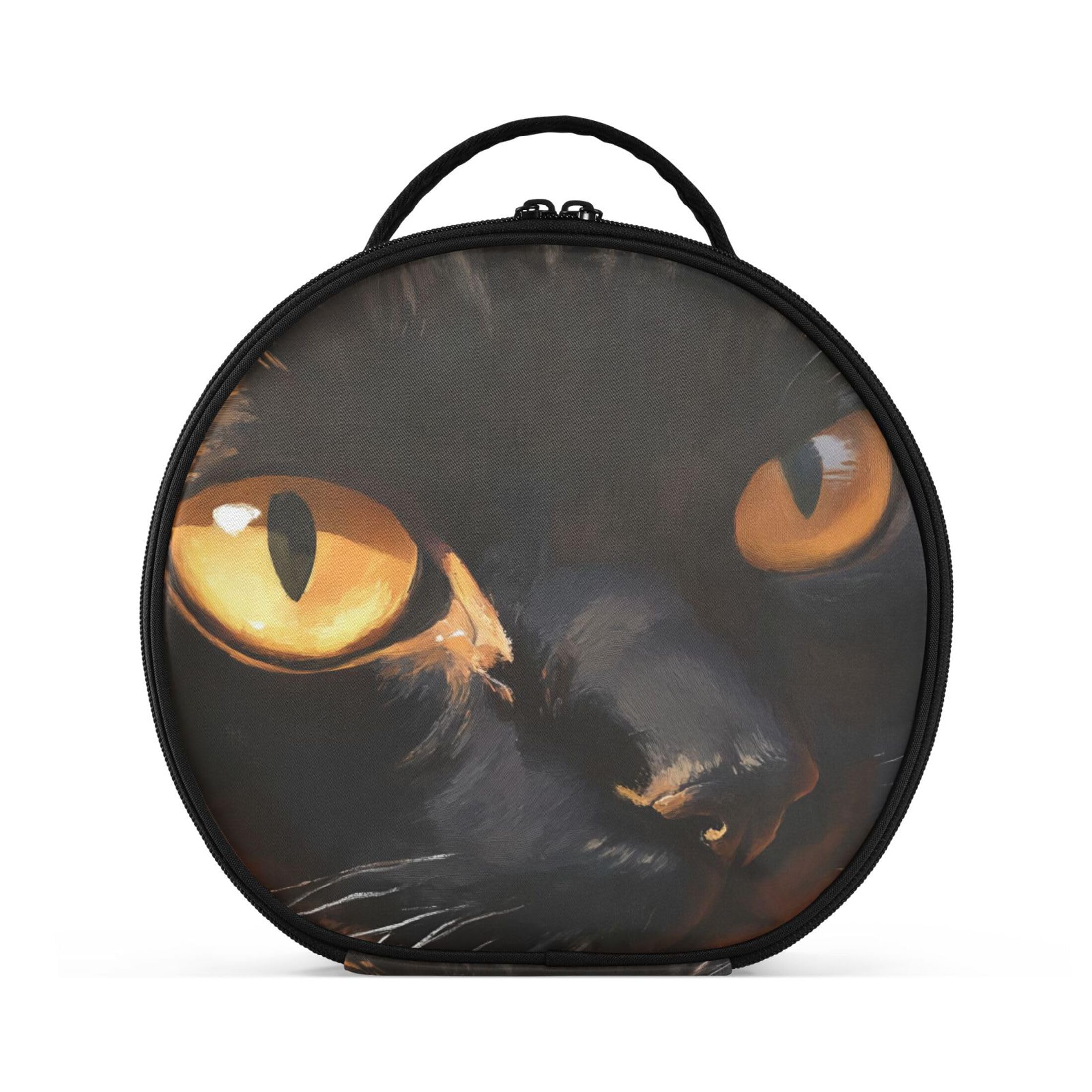 Takiito Cat Evil Eyes Travel Makeup Case Portable Makeup Box Artist Cosmetic Case Organizer With Adjustable Dividers