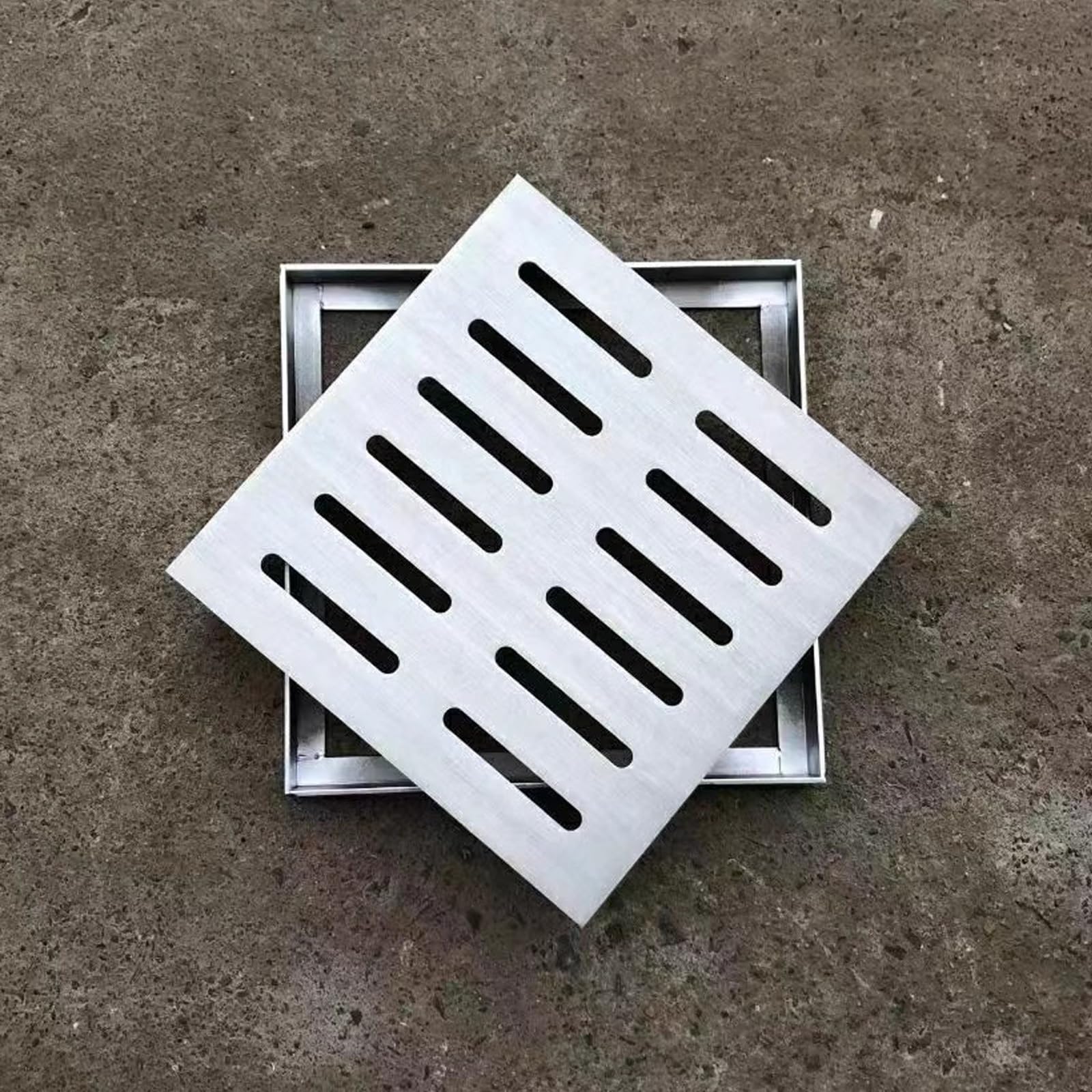 Cubiertas para tanque séptico de acero inoxidable resistente y rejillas de drenaje para entrada y patio, duraderas, resistentes al óxido, 35 x 35 cm, ideal para uso en exteriores