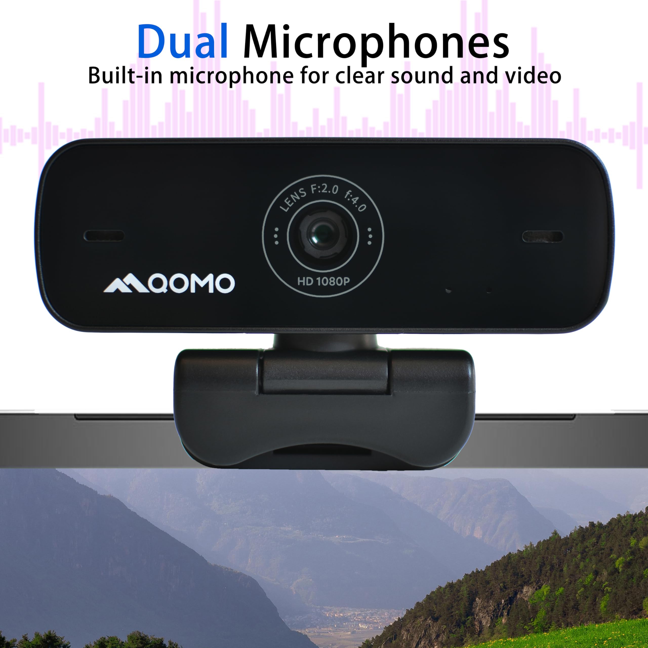 Amazon.com: QOMO QWC 004 Full HD 1080p Webcam with Microphone, 180
