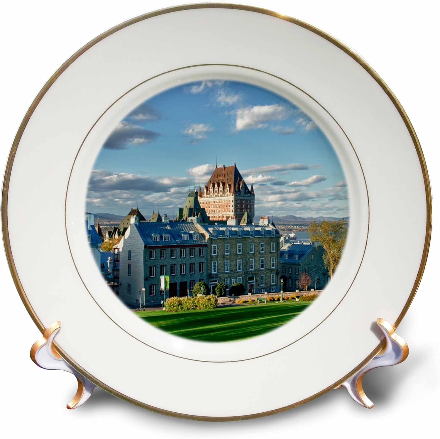 3dRose Canada, Quebec, City. The Chateau Frontenac Hotel. - Porcelain Plate, 8-Inch (cp_205920_1)