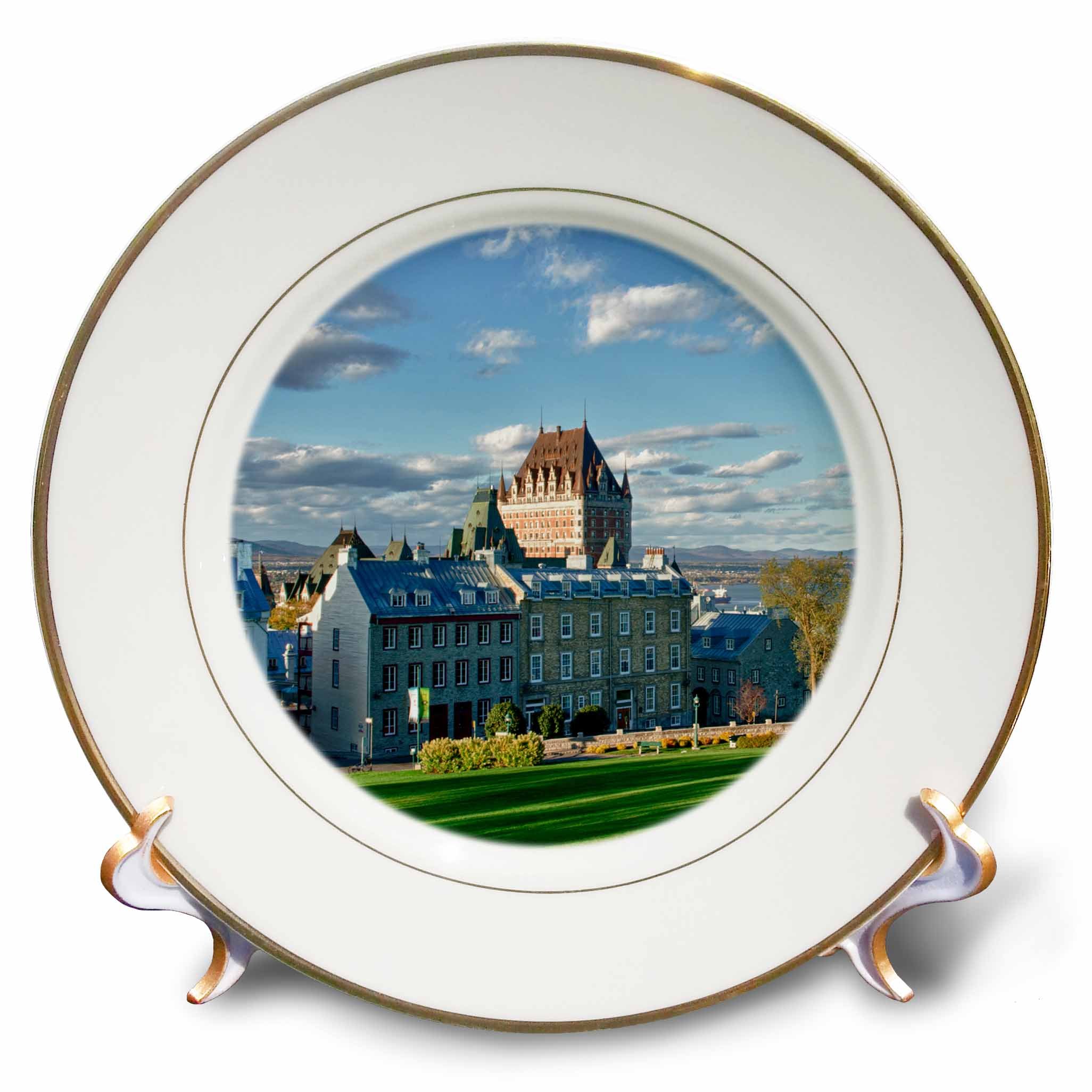 3dRose Canada, Quebec, City. The Chateau Frontenac Hotel. - Porcelain Plate, 8-Inch (cp_205920_1)