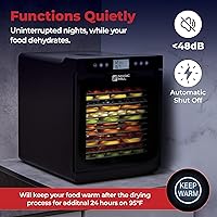 Vista 8 de Magic Mill - Máquina deshidratadora de alimentos premium (15 bandejas extra grandes de acero inoxidable) Secador de 800W para cecina de ternera