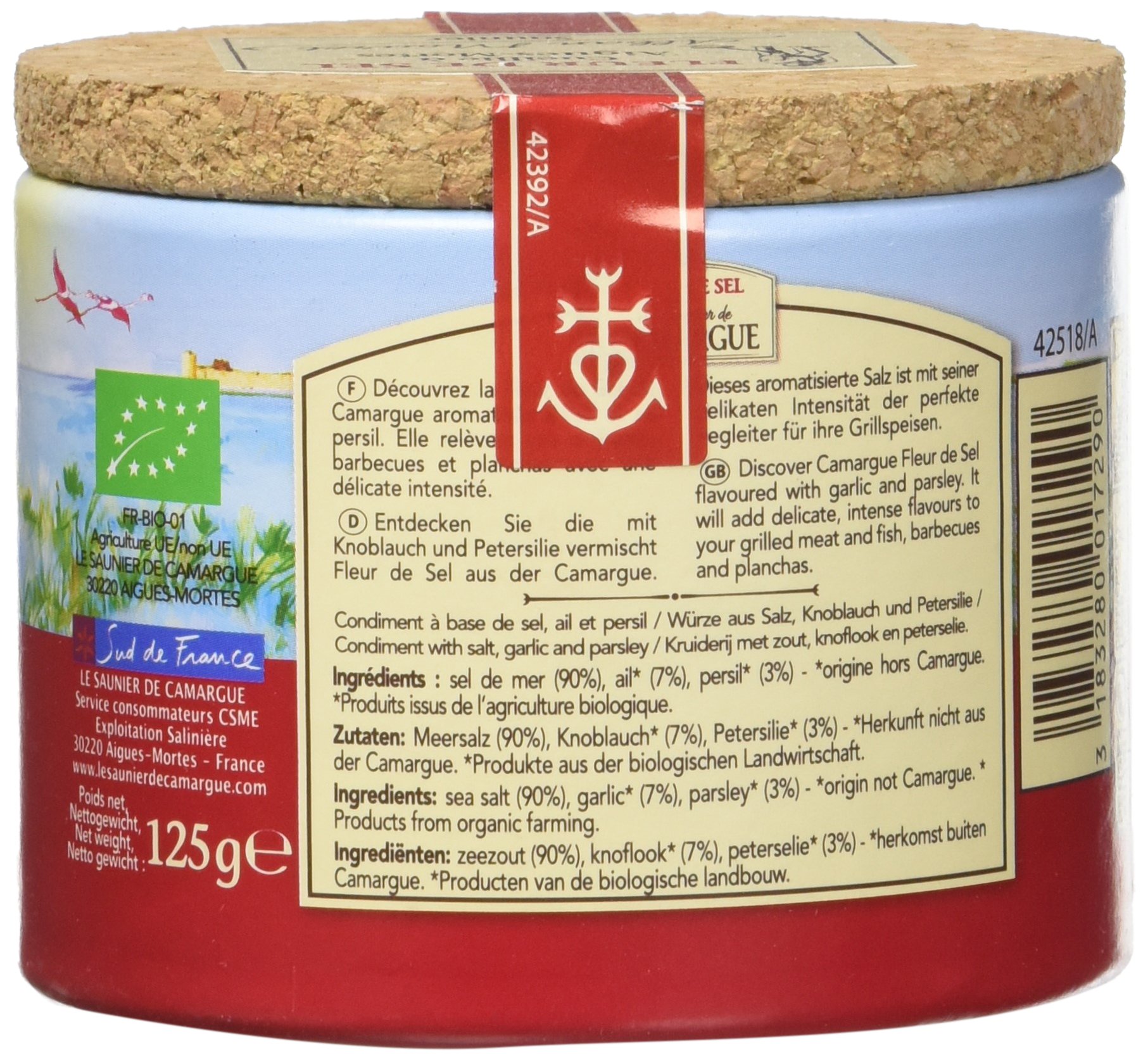 Le Saunier de Camargue boîte Fleur de Sel Aromatisée Ail/Persil le Saunier de Camargue 125 g