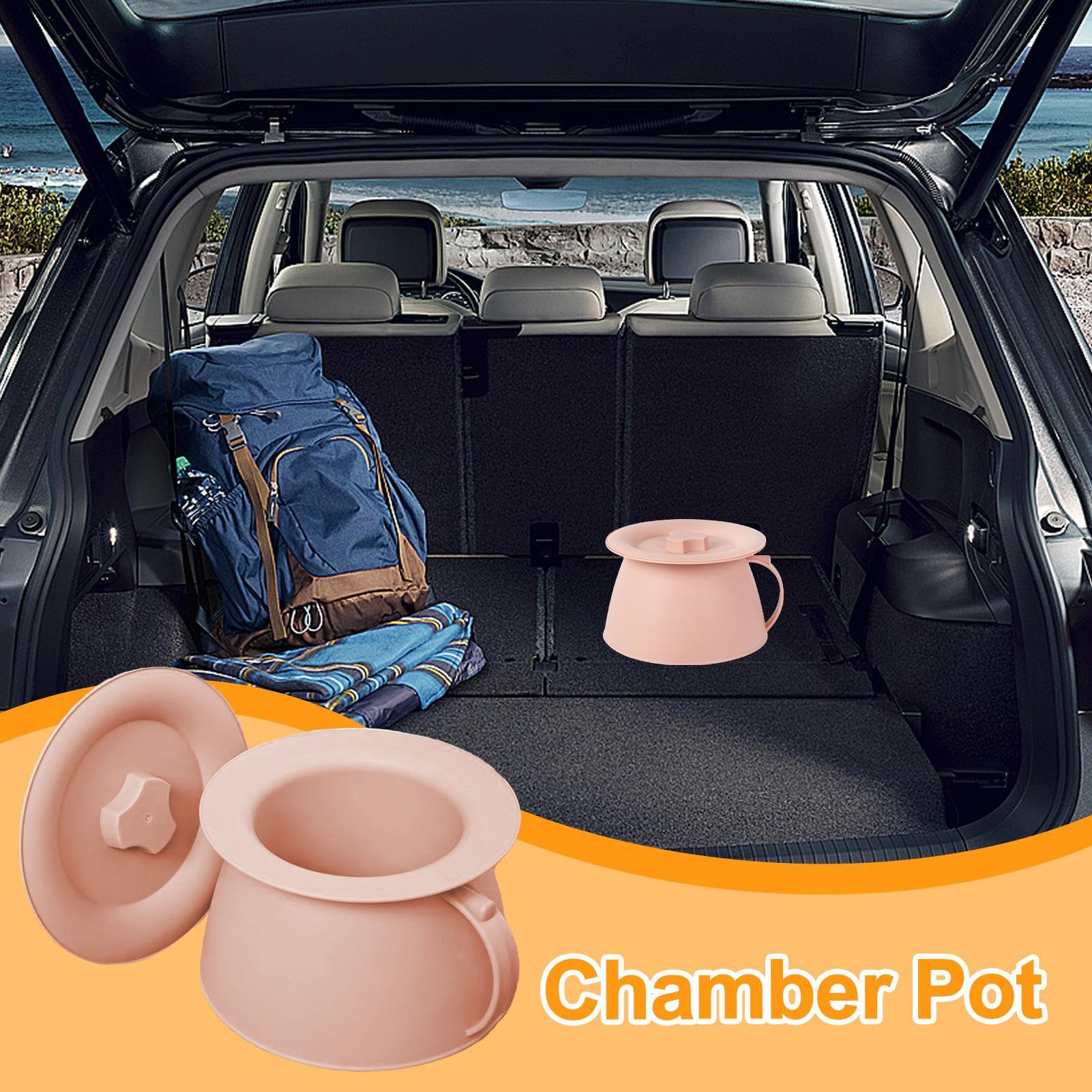 Pot de Chambre - 1,5L Portable avec Couvercle et Poignée - Seau Hygiénique Pour Hommes Femmes Jeunes